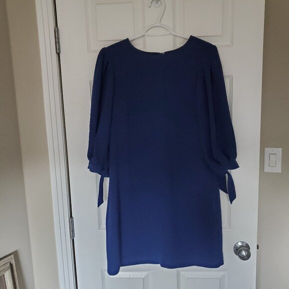 H & M  Dress With Lining And 3/4 Puffy Sleeves That Tie Sz 8 Loose Fit - Picture 1 of 10